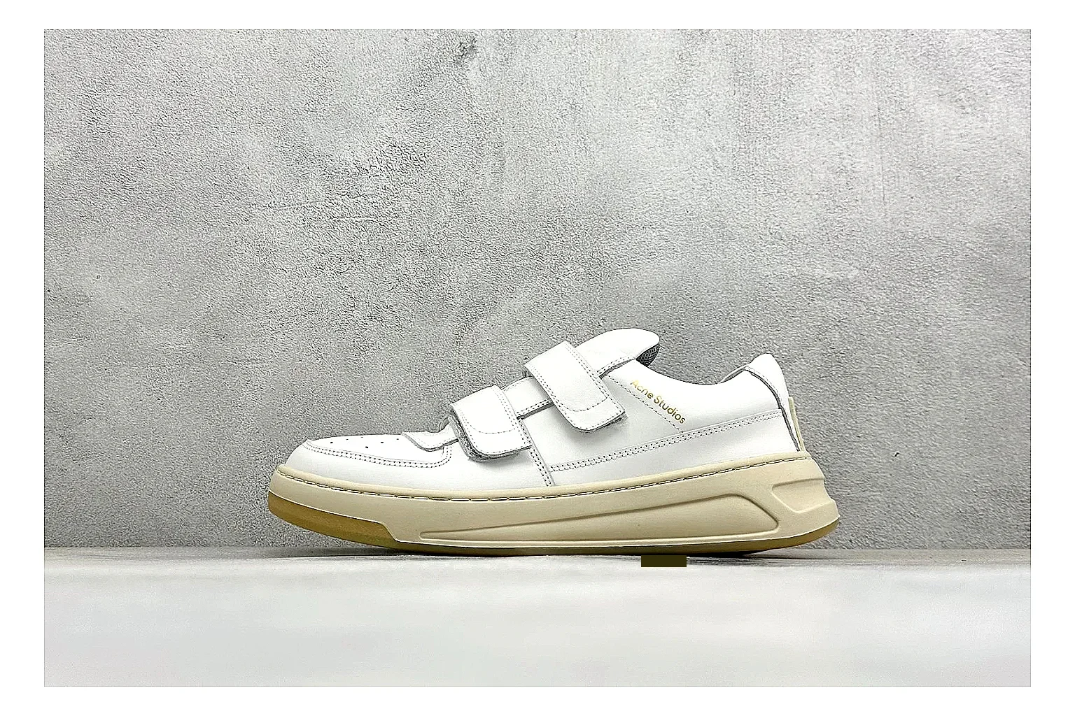Acne Studios white velcro sneaker shopping brief image