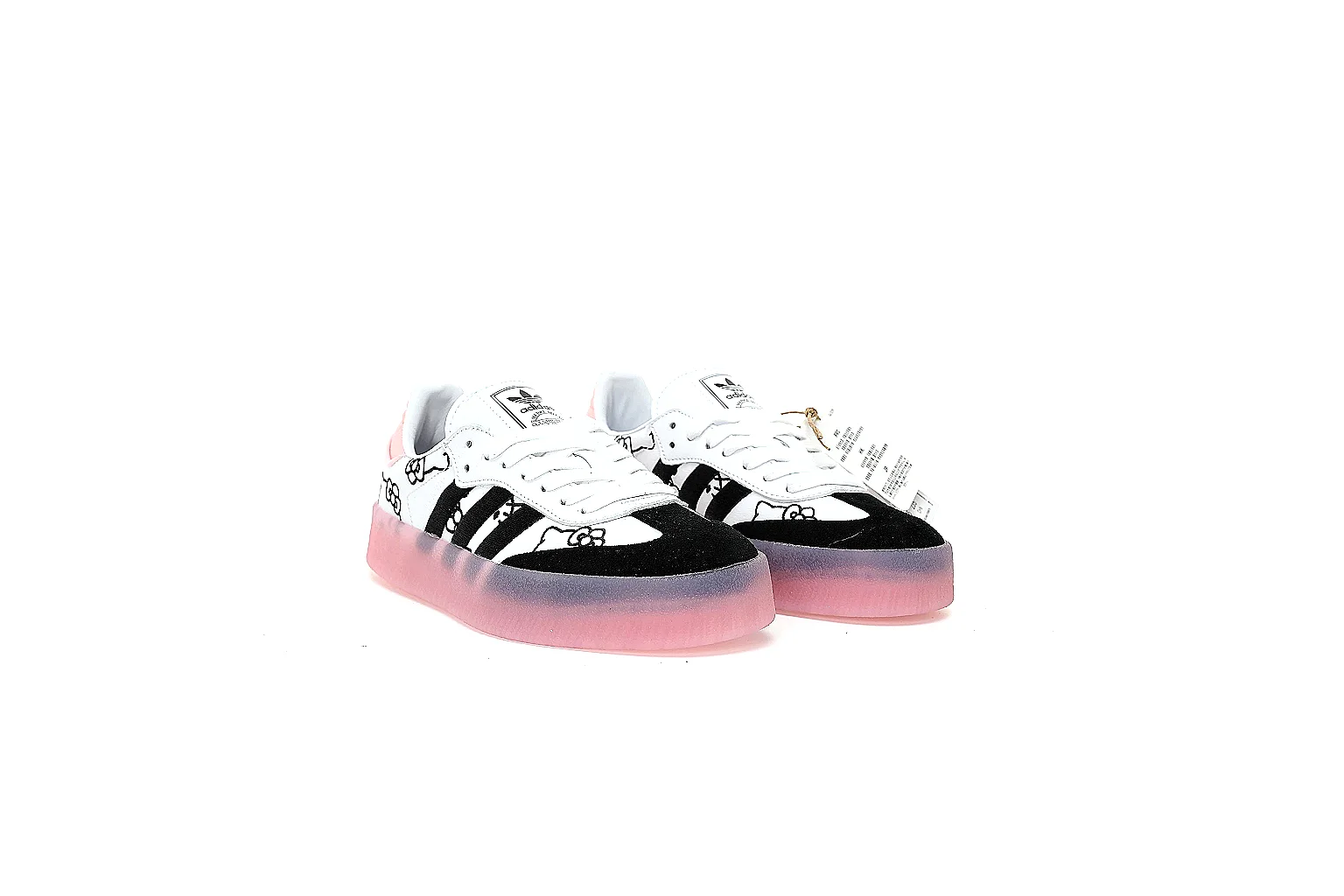 GogoBuy agent brief photos for Adidas Black White Pink Samba Style Sneaker thumbnail 3
