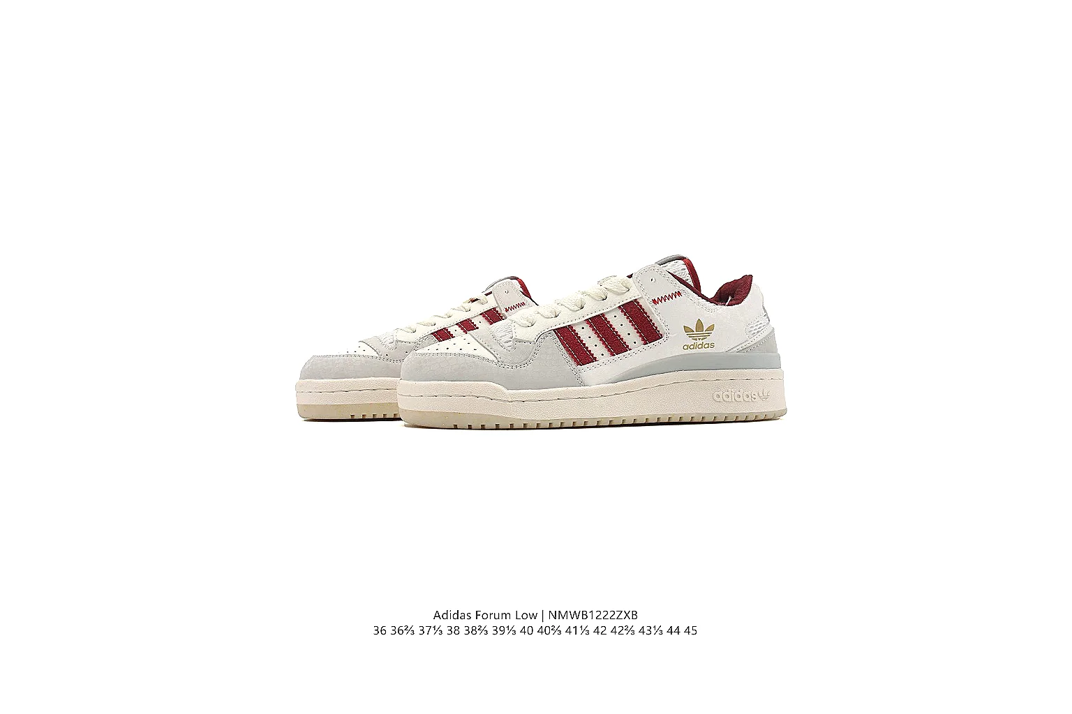gogobuy.cloud Adidas White Burgundy Campus Low 0959 White Burgundy low-top product image thumbnail 4