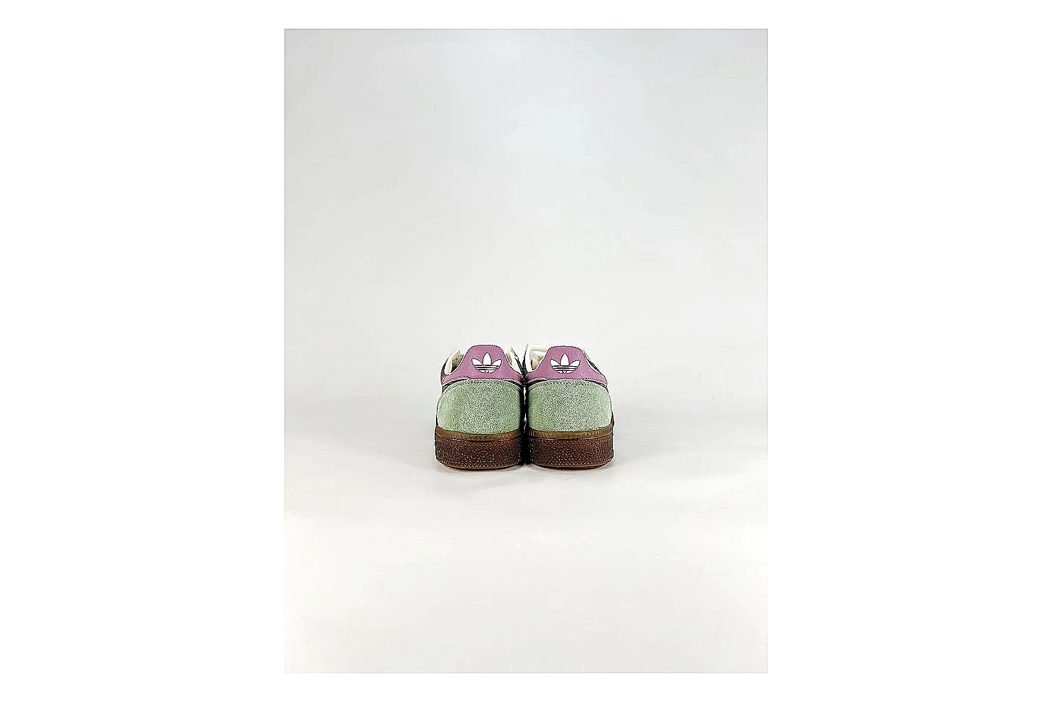 Adidas Originals Handball Spezial Green Brown Sneakers shopping brief image showing green brown handball sneakers with suede-leather texture, side-profile shape, upper panel lines, and outsole detail thumbnail 6