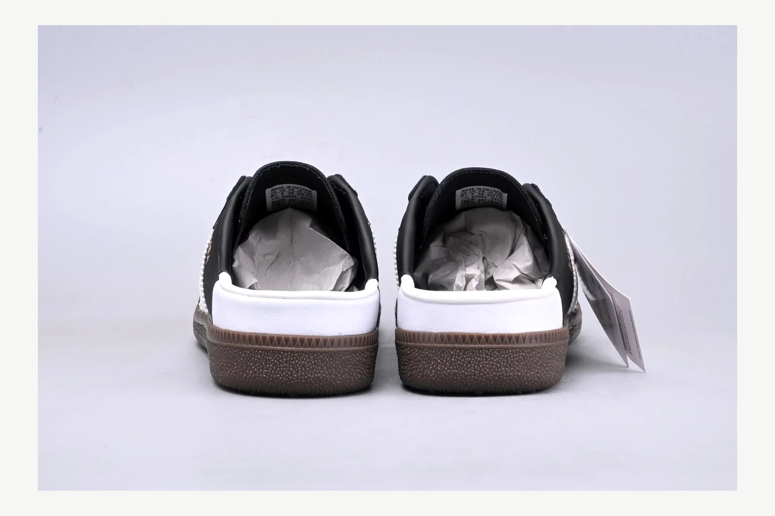 Adidas Originals Samba Black White shopping brief image showing white black low-top sneaker with mixed-material upper and low-profile shape thumbnail 6