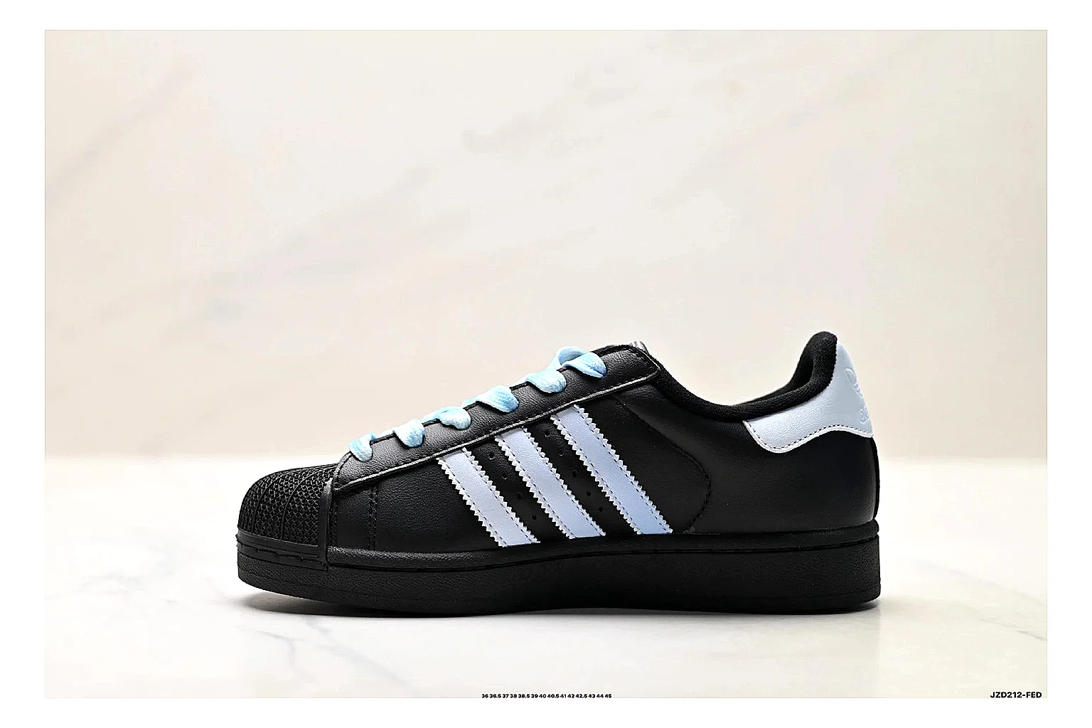 Adidas Originals Samba Black Blue Sneakers shopping brief image showing black blue terrace sneakers with leather texture, side-profile shape, upper panel lines, and outsole detail thumbnail 4