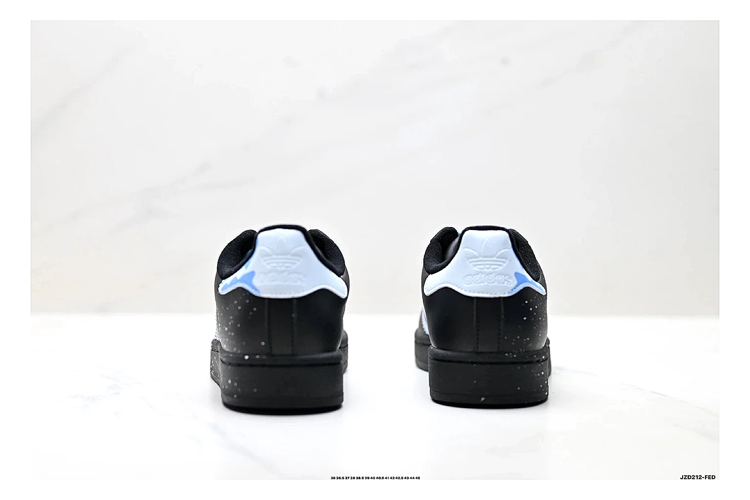 Adidas Originals Samba Black Blue Sneakers shopping brief image showing black blue terrace sneakers with leather texture, side-profile shape, upper panel lines, and outsole detail thumbnail 6