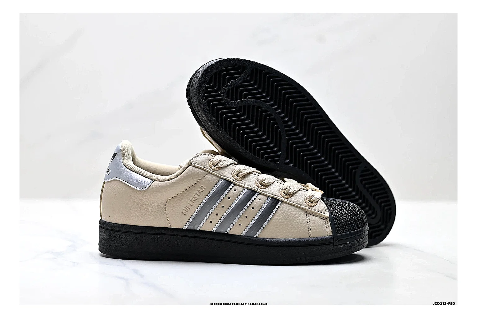 Adidas Originals Samba Cream Black Sneakers shopping brief image showing cream black terrace sneakers with leather texture, side-profile shape, upper panel lines, and outsole detail thumbnail 3