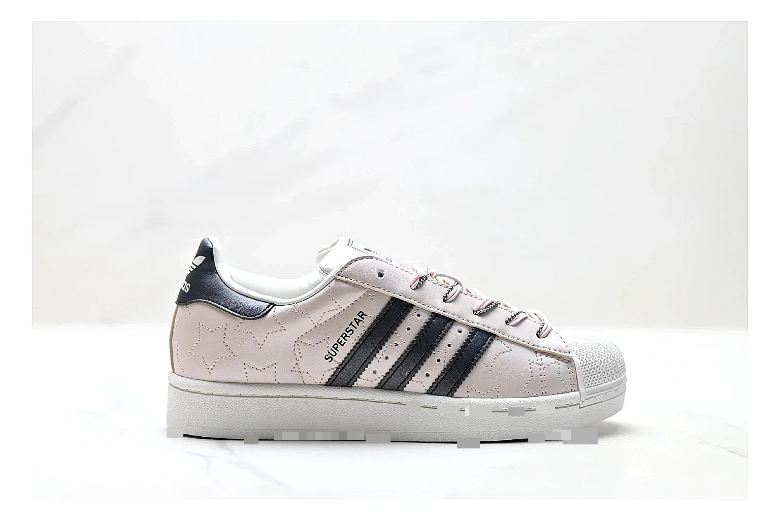 Adidas Originals Samba White Pink Sneakers shopping brief image showing white pink terrace sneakers with leather texture, side-profile shape, upper panel lines, and outsole detail
