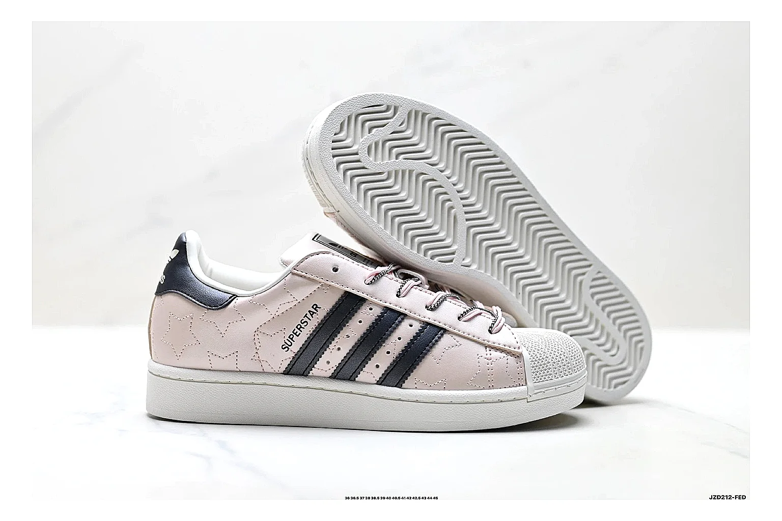 Adidas Originals Samba White Pink Sneakers shopping brief image showing white pink terrace sneakers with leather texture, side-profile shape, upper panel lines, and outsole detail thumbnail 3