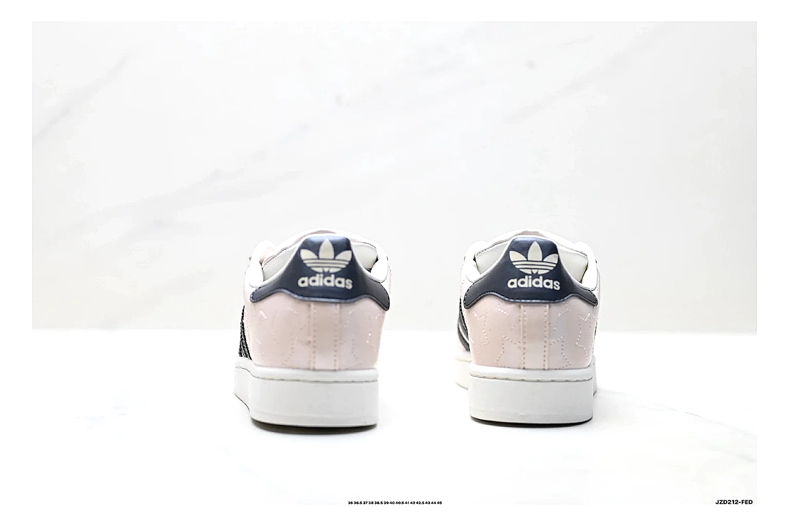 Adidas Originals Samba White Pink Sneakers shopping brief image showing white pink terrace sneakers with leather texture, side-profile shape, upper panel lines, and outsole detail thumbnail 6