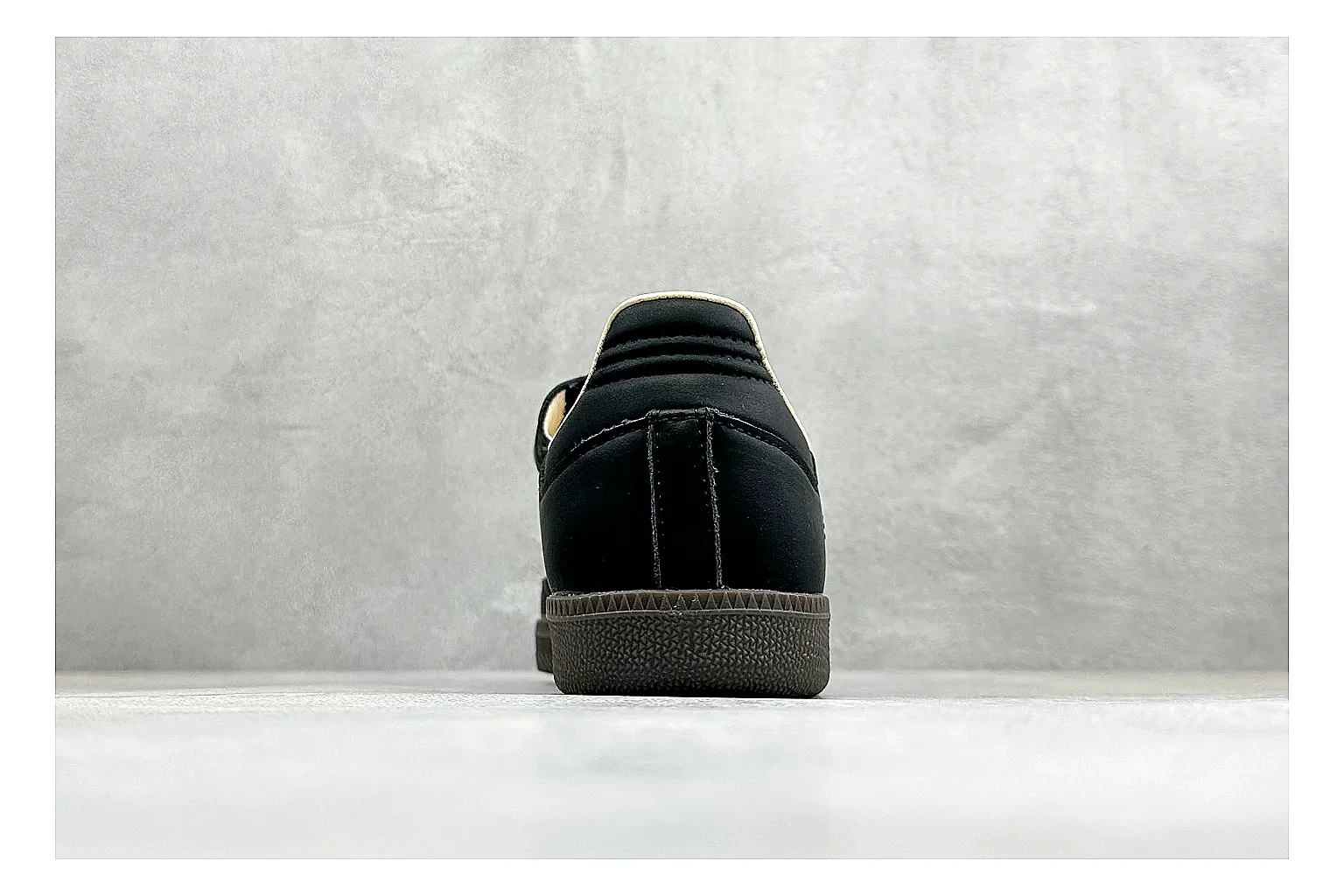 Adidas Samba Jane Black shopping brief photo showing black Mary Jane upper, Samba-style stripes, strap closure, gum outsole, and low terrace shape thumbnail 6