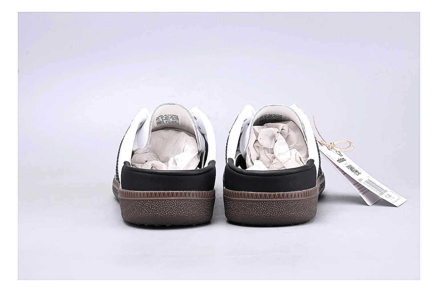 Adidas Samba OG White Black shopping brief image showing white black samba og terrace sneaker with mixed upper and terrace shape thumbnail 6