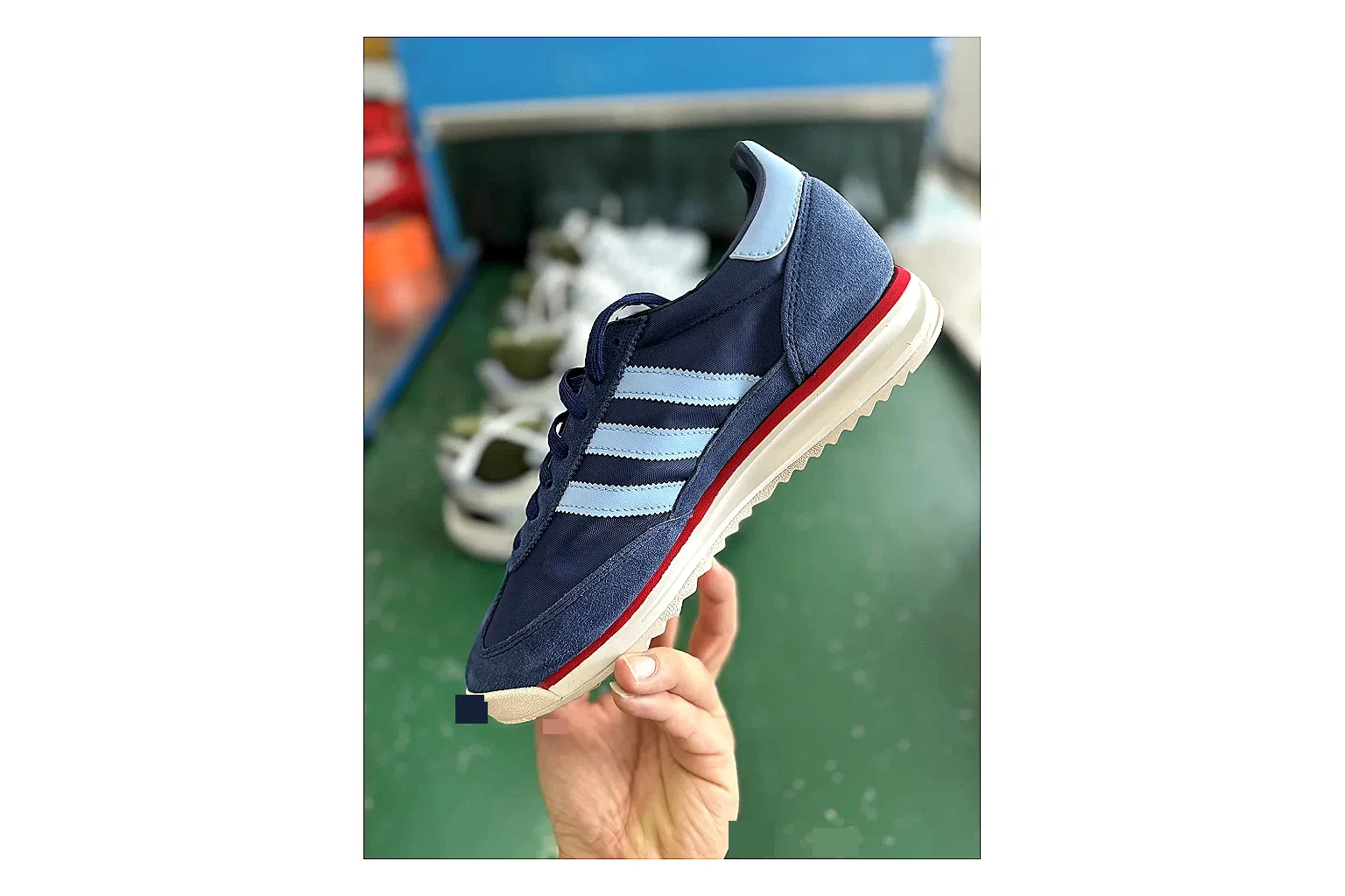 Adidas SL 72 RS Blue Red shopping brief image showing red blue sl 72 rs retro runner with mixed upper and runner shape