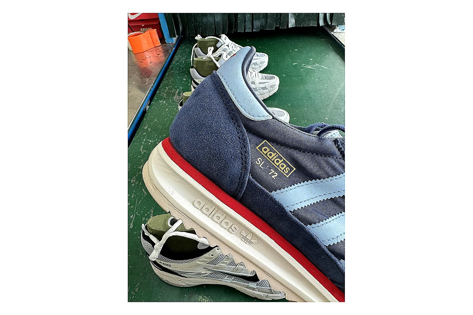 Adidas SL 72 RS Blue Red shopping brief image showing red blue sl 72 rs retro runner with mixed upper and runner shape thumbnail 3