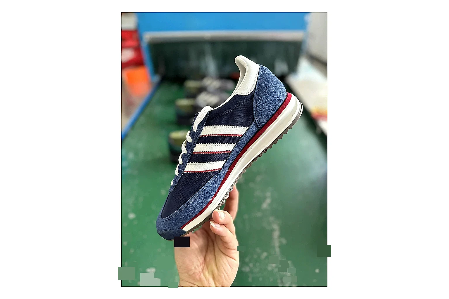 Adidas SL 72 RS Blue White shopping brief image showing white red blue sl 72 rs retro runner with mixed upper and runner shape
