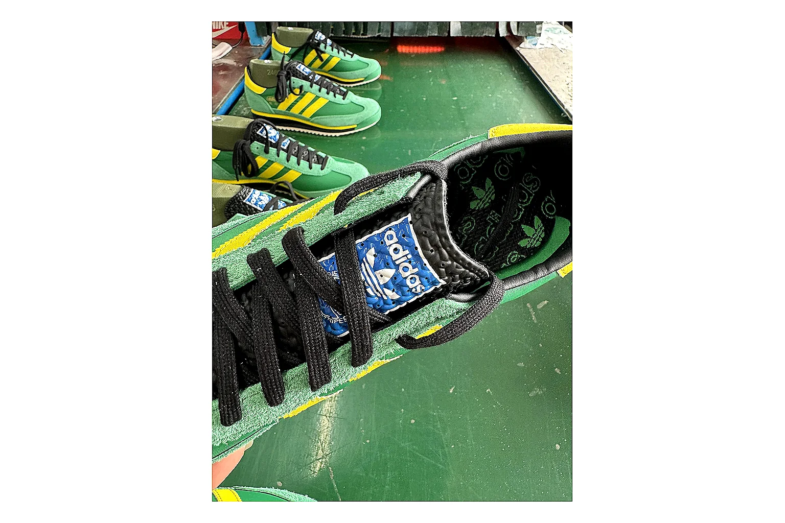 Adidas SL 72 RS Green Yellow shopping brief image showing green yellow sl 72 rs retro runner with mixed upper and runner shape thumbnail 2