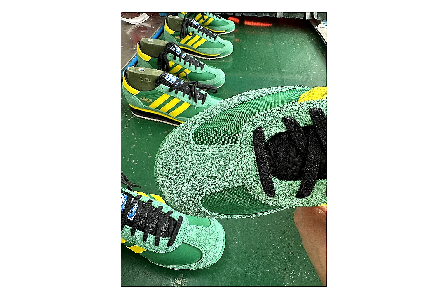 Adidas SL 72 RS Green Yellow shopping brief image showing green yellow sl 72 rs retro runner with mixed upper and runner shape thumbnail 6