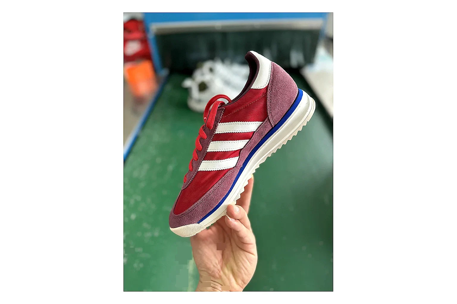 Adidas SL 72 RS Red White shopping brief image showing white red sl 72 rs retro runner with mixed upper and runner shape