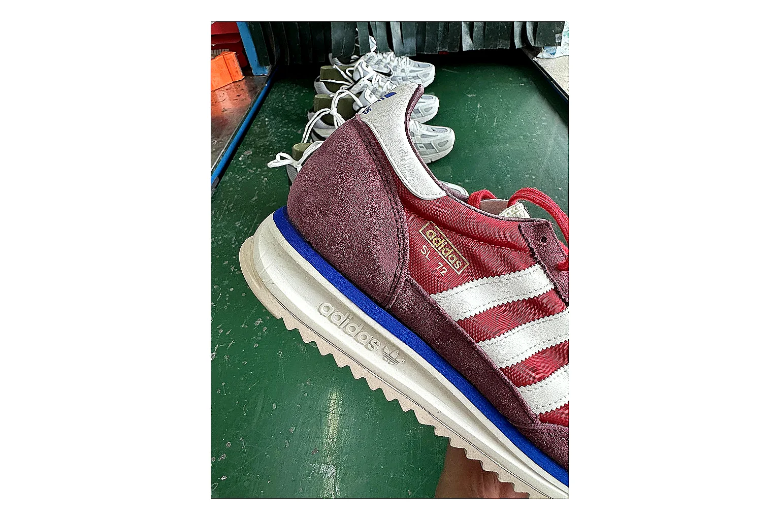 Adidas SL 72 RS Red White shopping brief image showing white red sl 72 rs retro runner with mixed upper and runner shape thumbnail 3