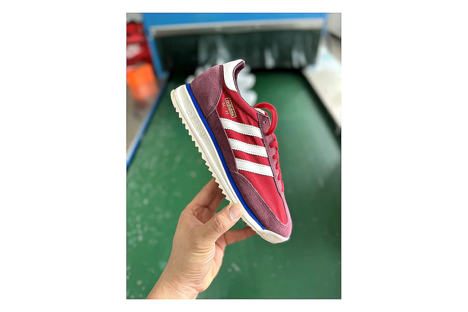 Adidas SL 72 RS Red White shopping brief image showing white red sl 72 rs retro runner with mixed upper and runner shape thumbnail 4
