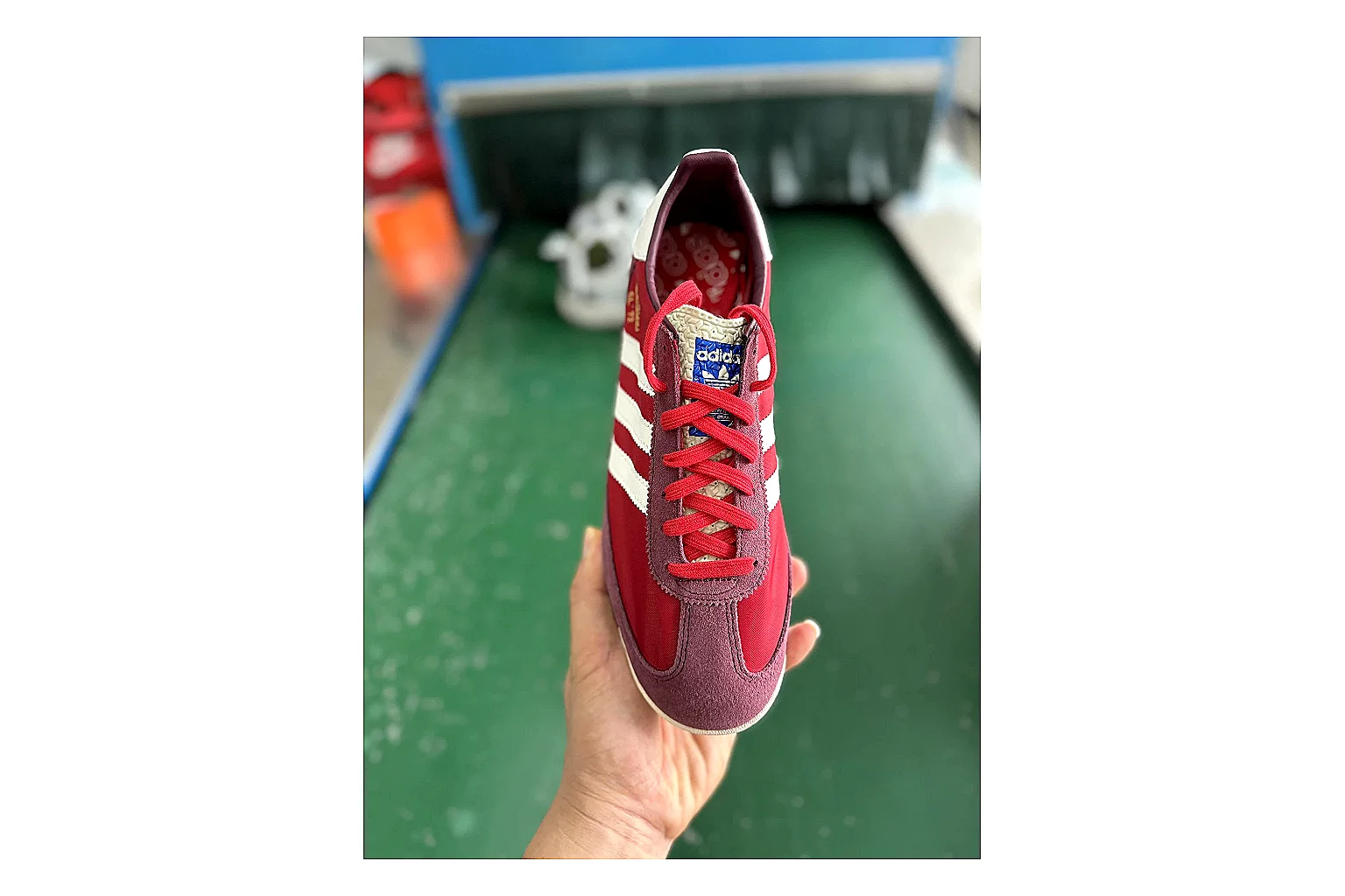 Adidas SL 72 RS Red White shopping brief image showing white red sl 72 rs retro runner with mixed upper and runner shape thumbnail 5
