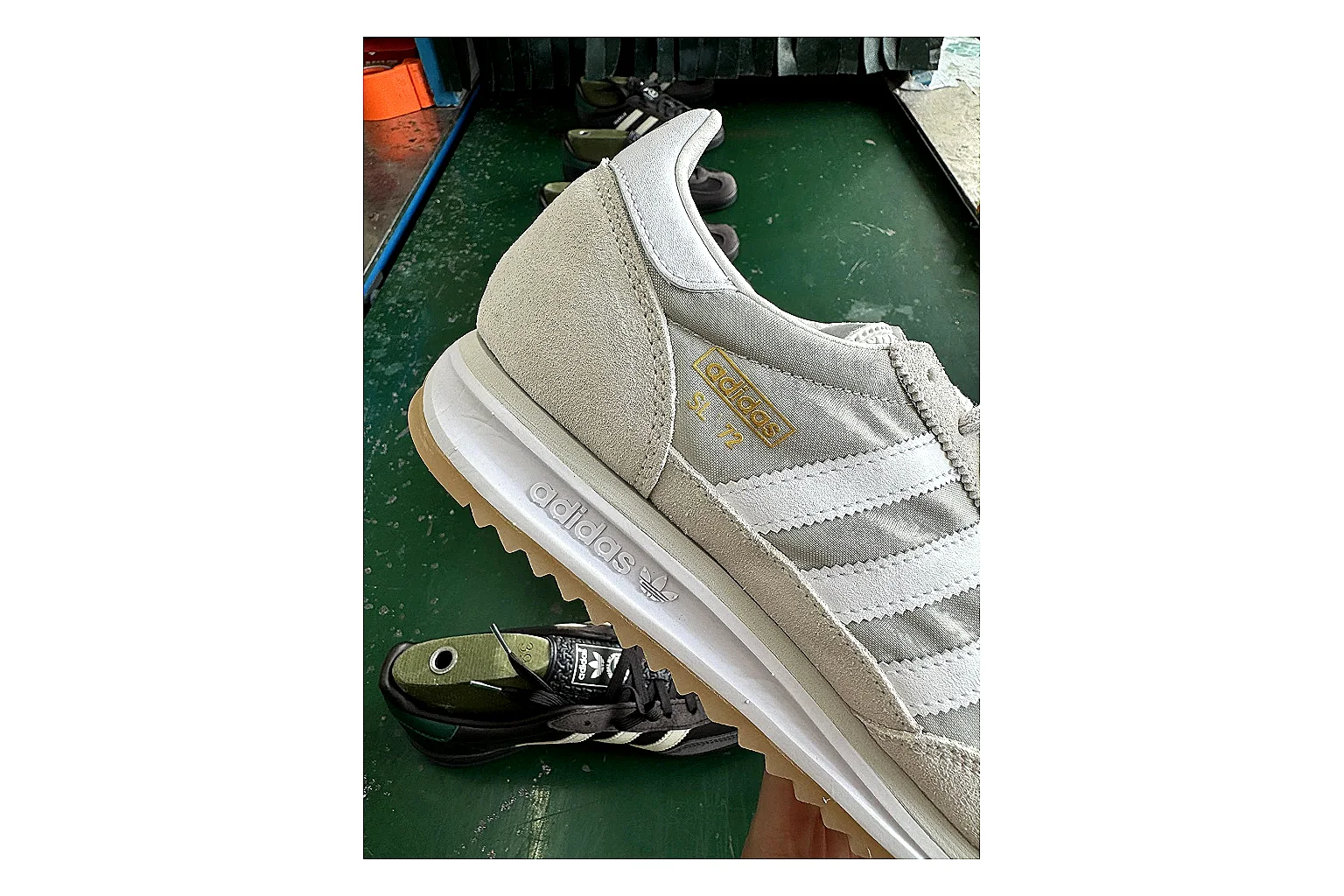 Adidas SL 72 RS White Grey shopping brief image showing white grey sl 72 rs retro runner with mixed upper and runner shape thumbnail 3