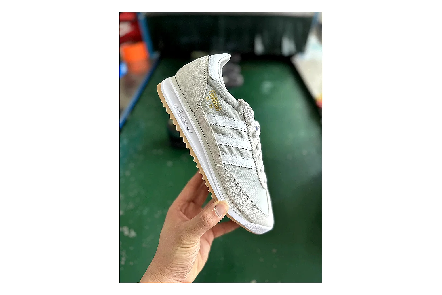 Adidas SL 72 RS White Grey shopping brief image showing white grey sl 72 rs retro runner with mixed upper and runner shape thumbnail 4