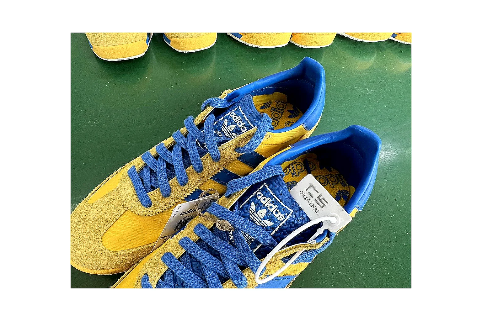 Adidas SL 72 RS Yellow Blue shopping brief image showing yellow blue sl 72 rs retro runner with mixed upper and runner shape thumbnail 2