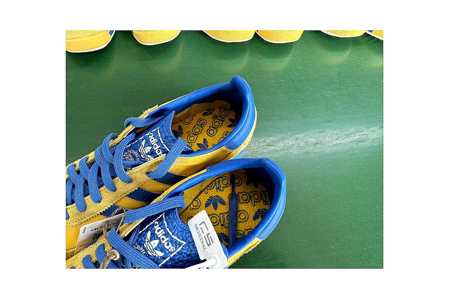 Adidas SL 72 RS Yellow Blue shopping brief image showing yellow blue sl 72 rs retro runner with mixed upper and runner shape thumbnail 3