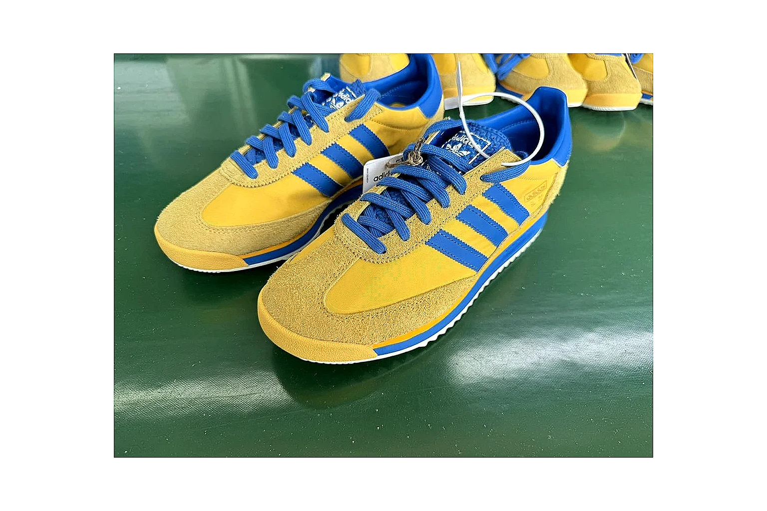 Adidas SL 72 RS Yellow Blue shopping brief image showing yellow blue sl 72 rs retro runner with mixed upper and runner shape thumbnail 4