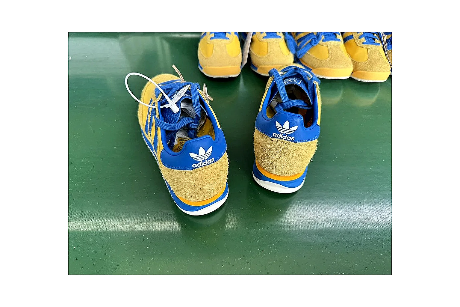 Adidas SL 72 RS Yellow Blue shopping brief image showing yellow blue sl 72 rs retro runner with mixed upper and runner shape thumbnail 5