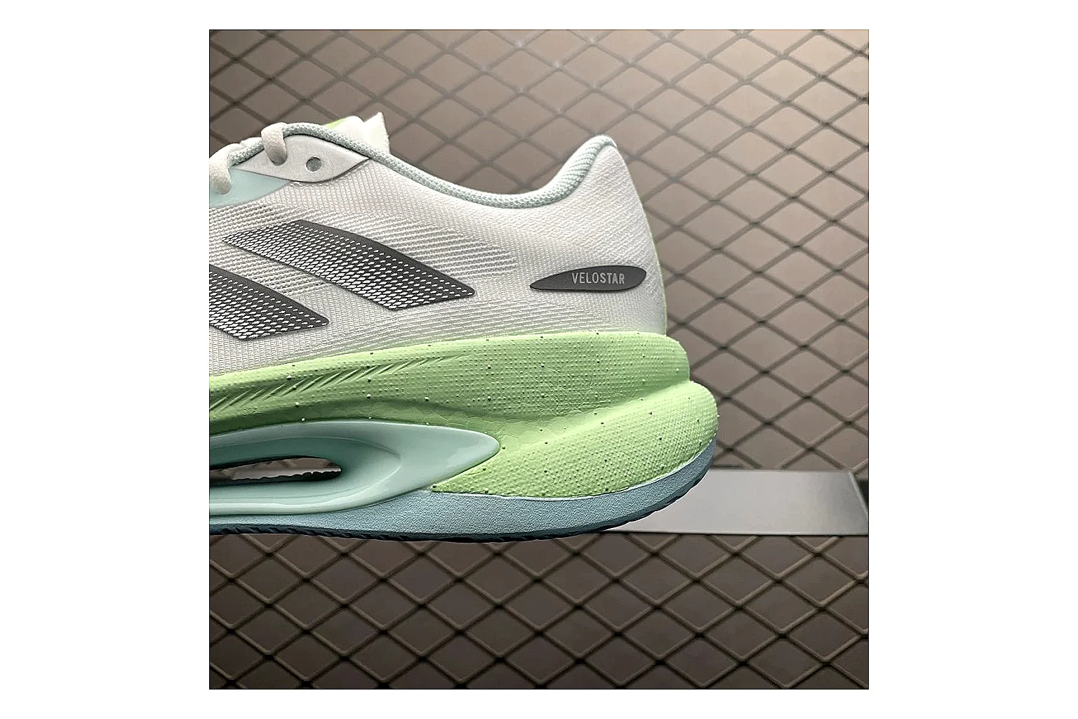 Adidas Velosamba White Grey Sneaker shopping brief image showing white grey velosamba terrace sneaker with mixed upper and terrace shape thumbnail 6