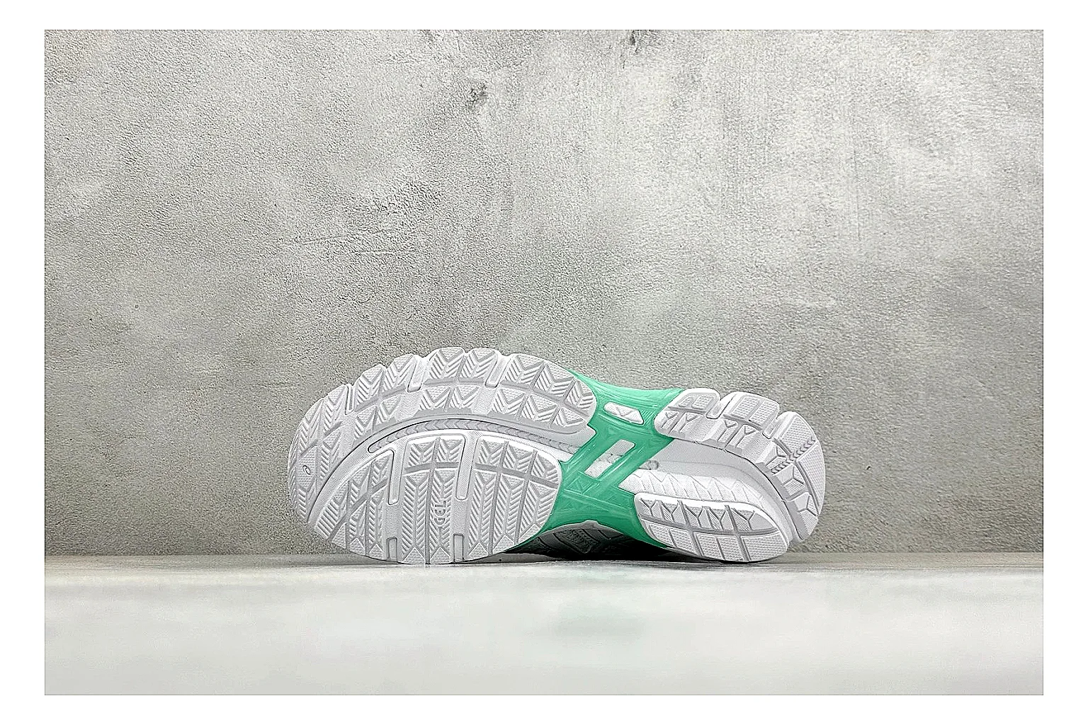 Asics Gel-Kayano White Mint shopping brief photo showing white mesh runner upper, mint Asics accents, cushioned Gel-Kayano sole, and technical support shape thumbnail 2