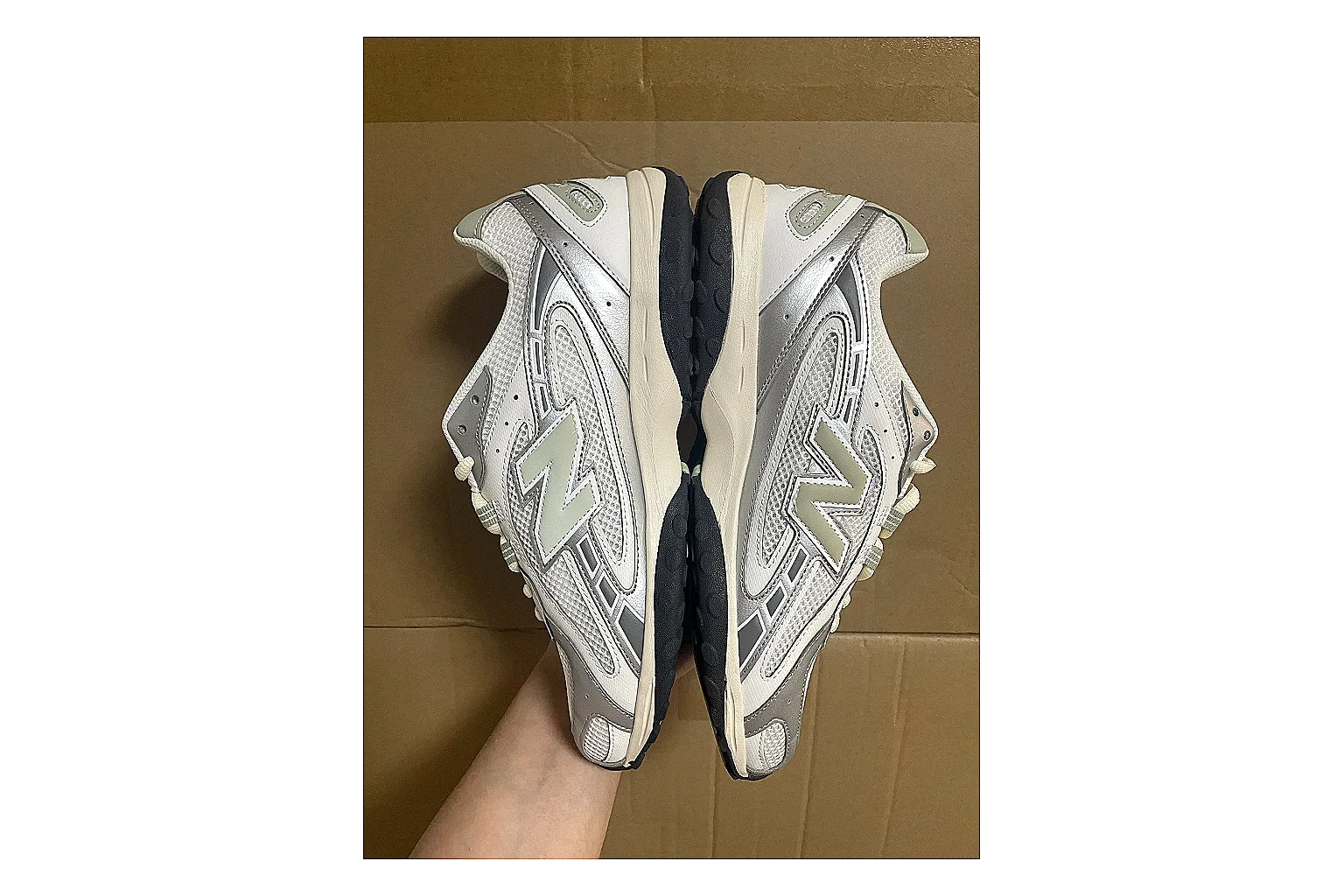 Asics Gel Kayano White Silver shopping brief photo showing white mesh-leather runner upper, silver overlays, supportive Kayano shape, and cushioned retro sole thumbnail 6