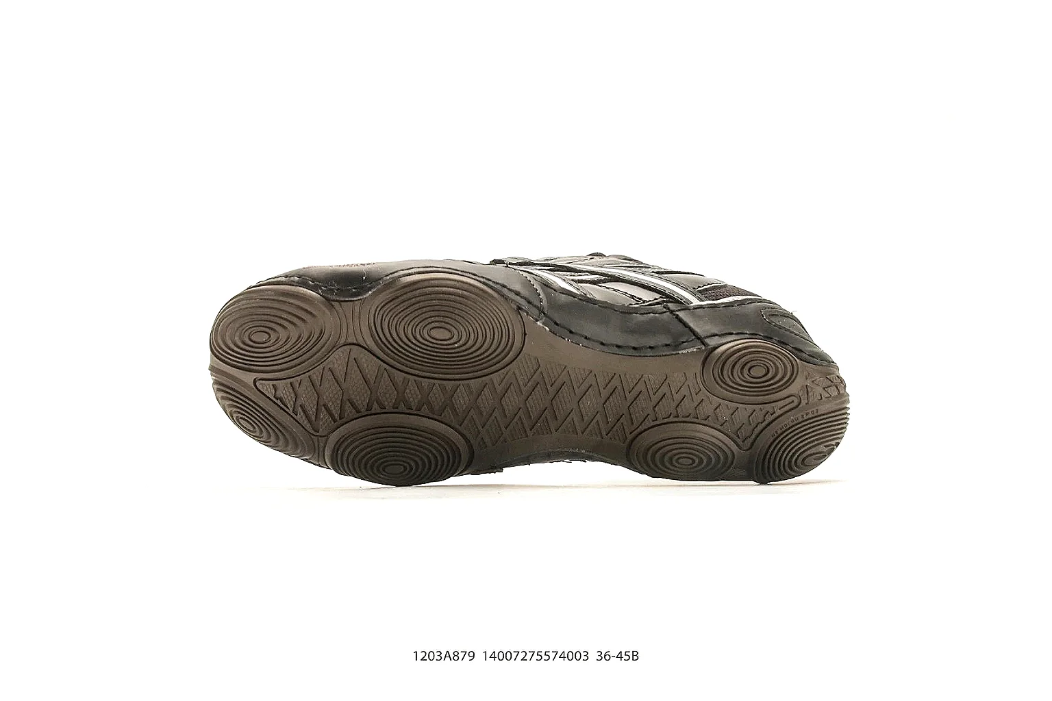 Asics Gel Runner Black Gray shopping brief photo showing black gray mesh-leather upper, layered runner panels, Asics side stripes, and cushioned retro sole thumbnail 2