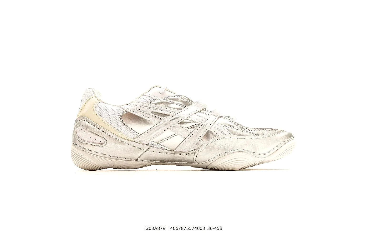 Asics Gel Runner Cream shopping brief photo showing cream mesh-leather runner upper, layered Asics panels, retro running shape, and cushioned sole thumbnail 4