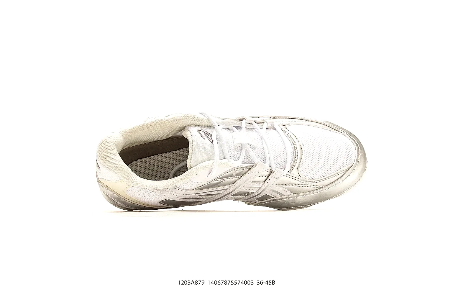Asics Gel Runner Cream shopping brief photo showing cream mesh-leather runner upper, layered Asics panels, retro running shape, and cushioned sole thumbnail 5