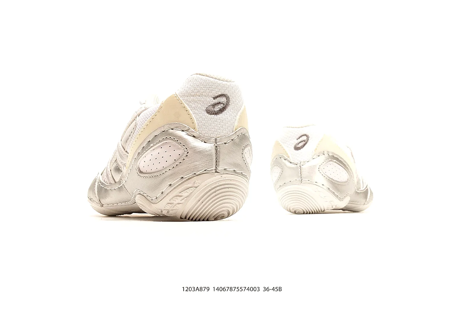 Asics Gel Runner Cream shopping brief photo showing cream mesh-leather runner upper, layered Asics panels, retro running shape, and cushioned sole thumbnail 6