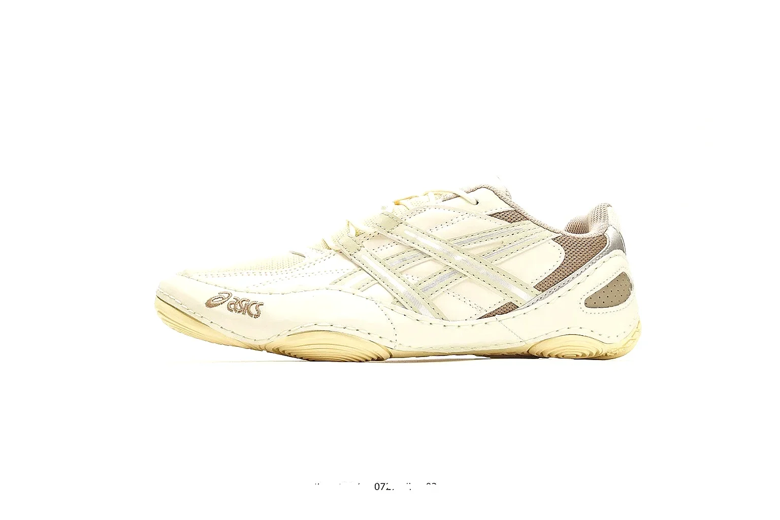 Asics Gel Runner Cream Brown shopping brief photo showing cream brown mesh-leather upper, Asics side panels, retro runner shape, and cushioned sole