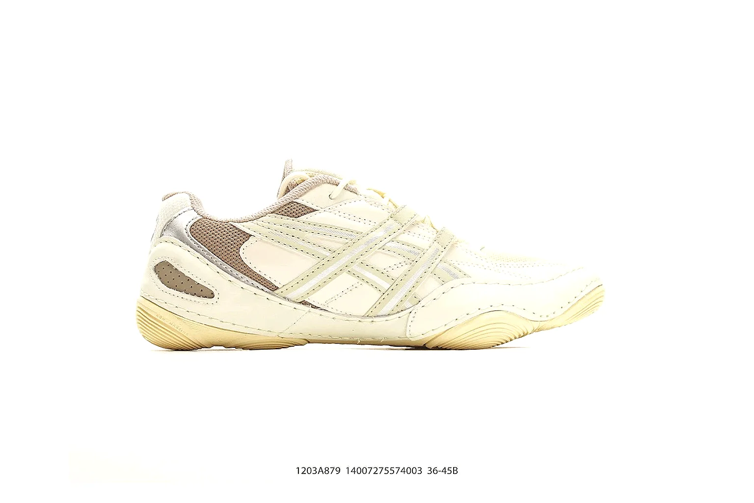 Asics Gel Runner Cream Brown shopping brief photo showing cream brown mesh-leather upper, Asics side panels, retro runner shape, and cushioned sole thumbnail 4