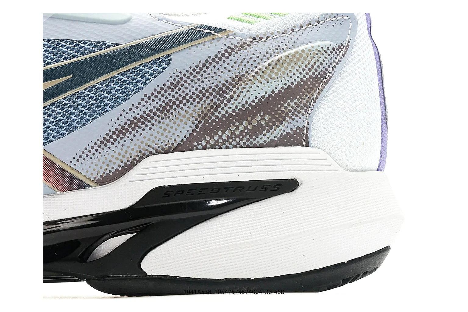 Asics Gel Runner White Blue Orange shopping brief photo showing white mesh-leather runner upper, blue and orange Asics accents, retro running shape, and cushioned sole thumbnail 3