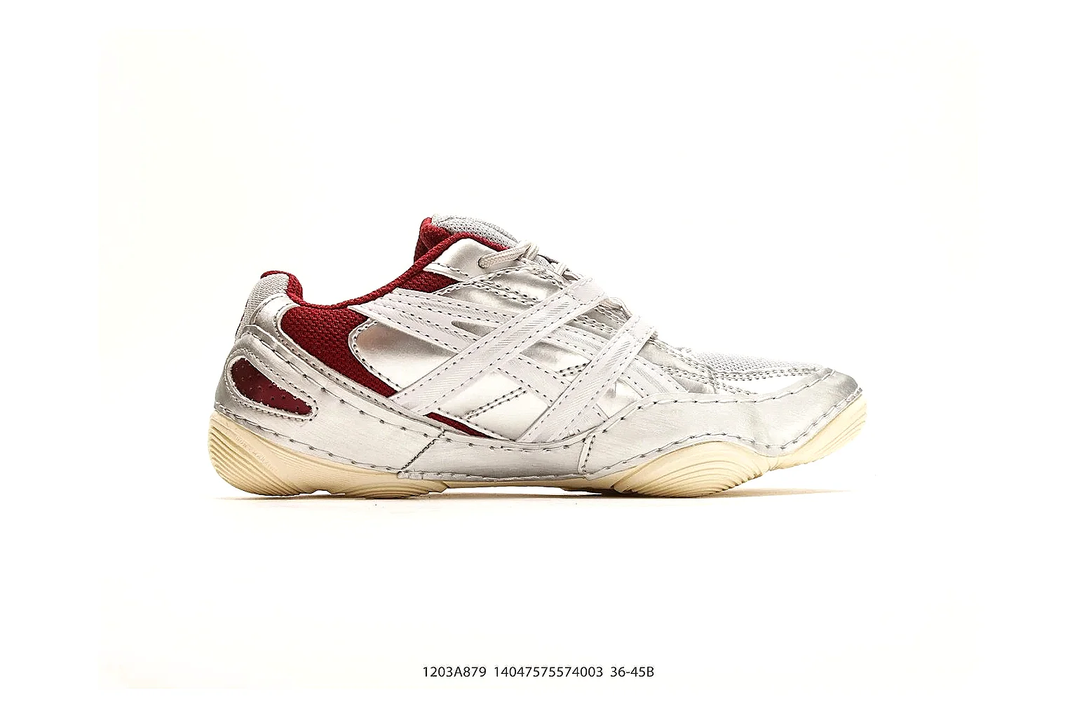 Asics Gel Runner White Red shopping brief photo showing white mesh-leather runner upper, red Asics accents, retro gel-runner shape, and cushioned sole thumbnail 4