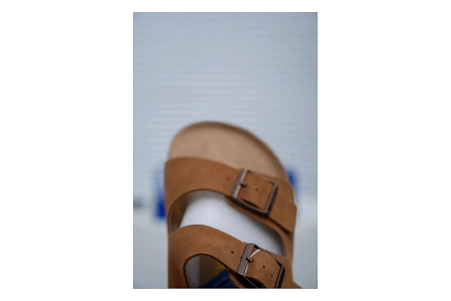 Birkenstock Arizona Tan Cork Slide shopping brief image showing warm brown upper, adjustable buckles and contoured footbed for easy casual outfits thumbnail 3