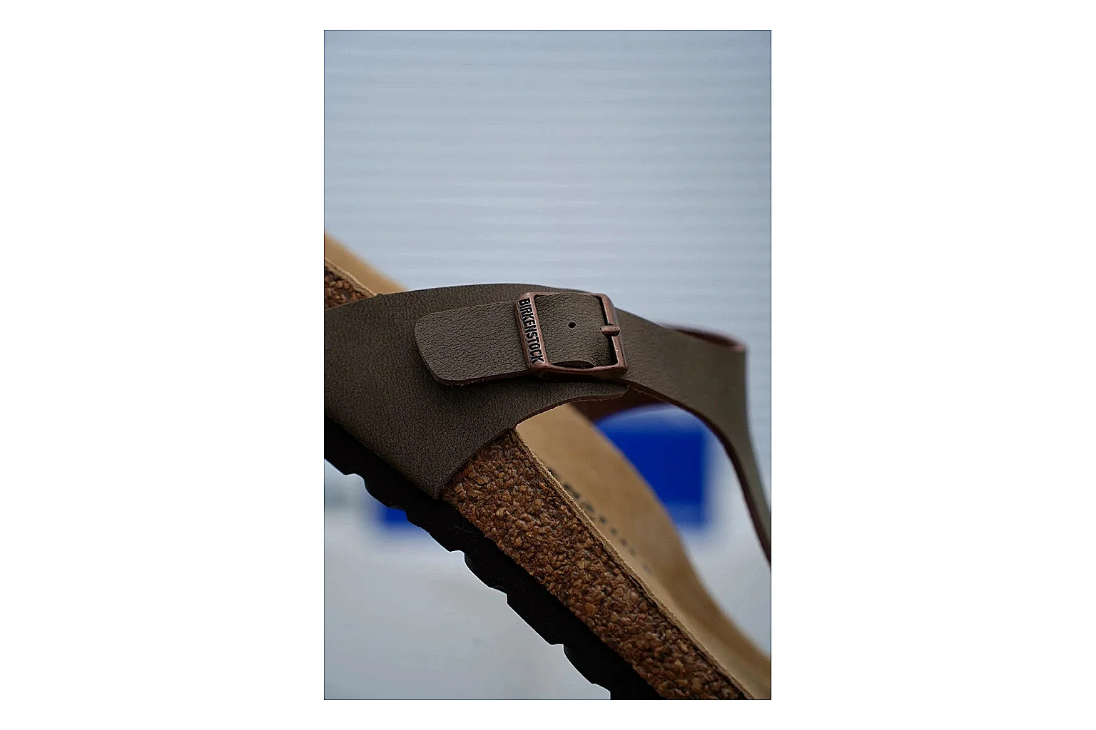 Birkenstock Arizona Taupe Cork Slide shopping brief image showing neutral upper, adjustable buckles and contoured footbed for easy daily wear thumbnail 6