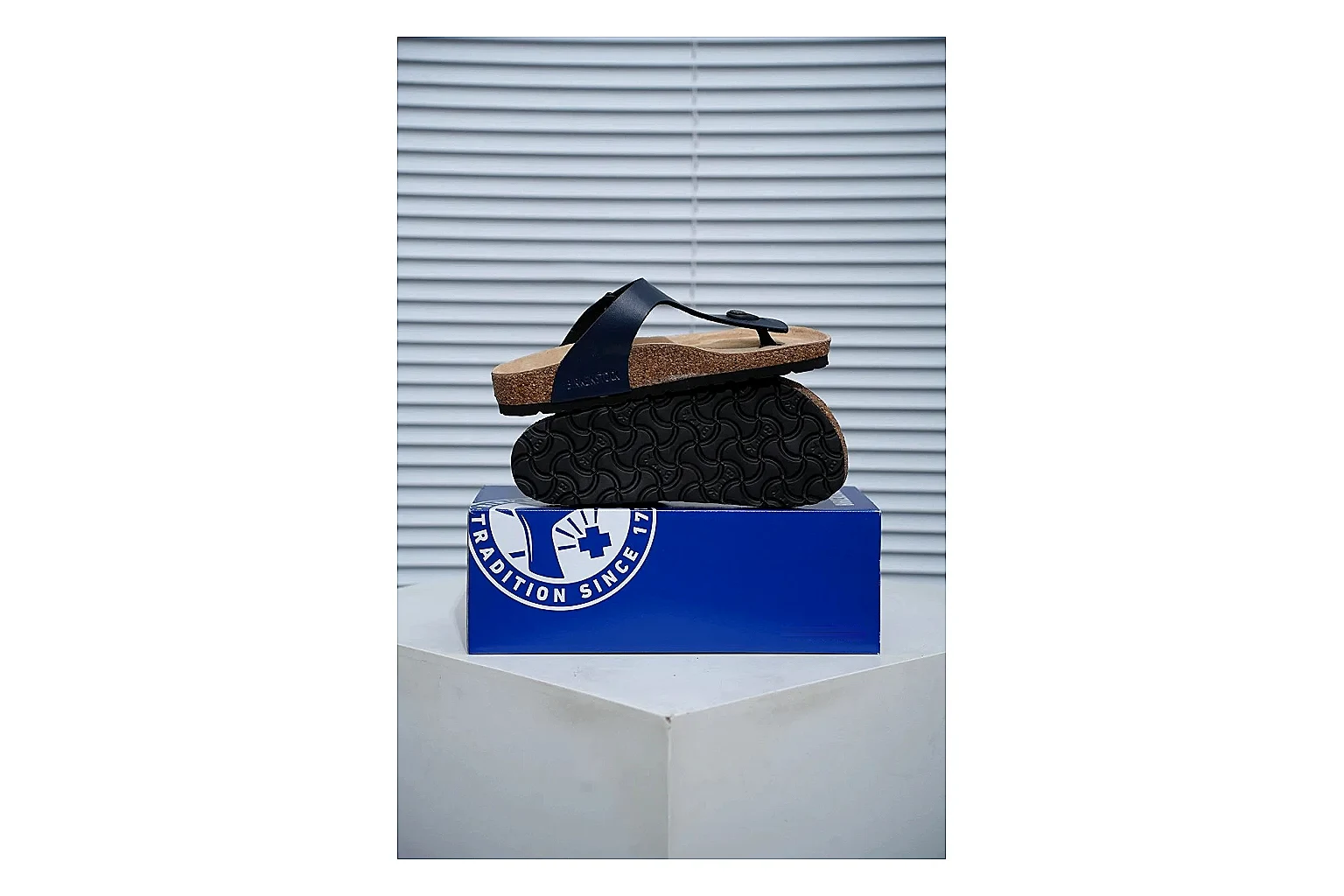 Birkenstock Black Toe Loop Cork Sandal shopping brief image showing slim straps, adjustable buckle and contoured footbed for light summer wear thumbnail 5