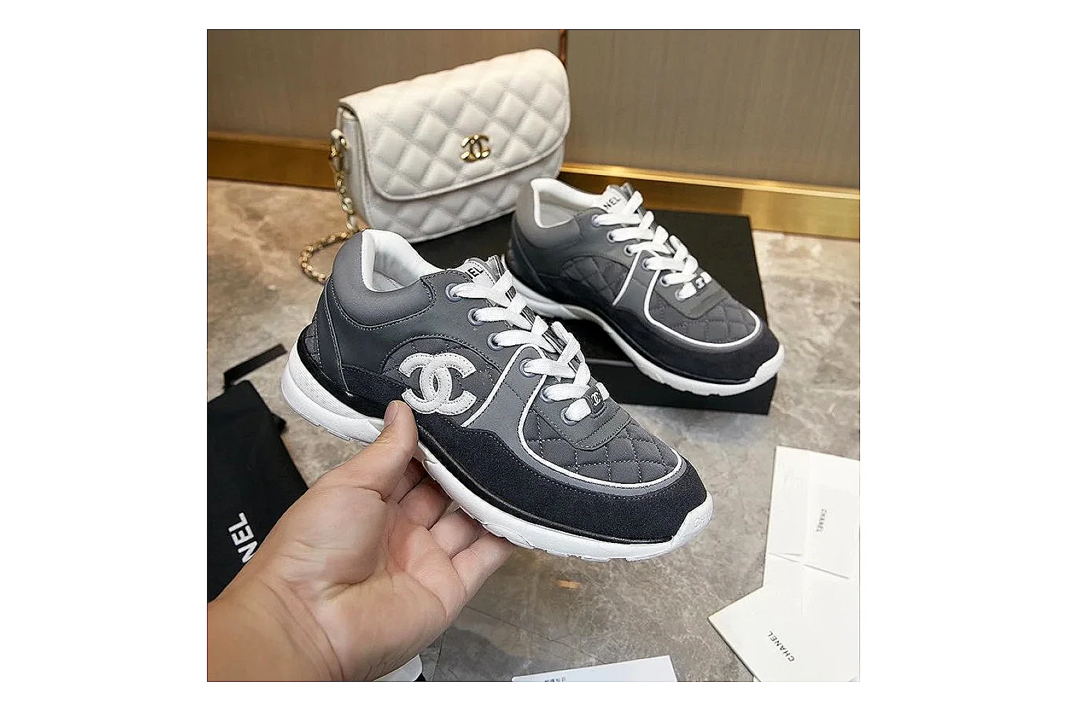 GogoBuy agent brief photos for Chanel Black Runner Sneaker thumbnail 3
