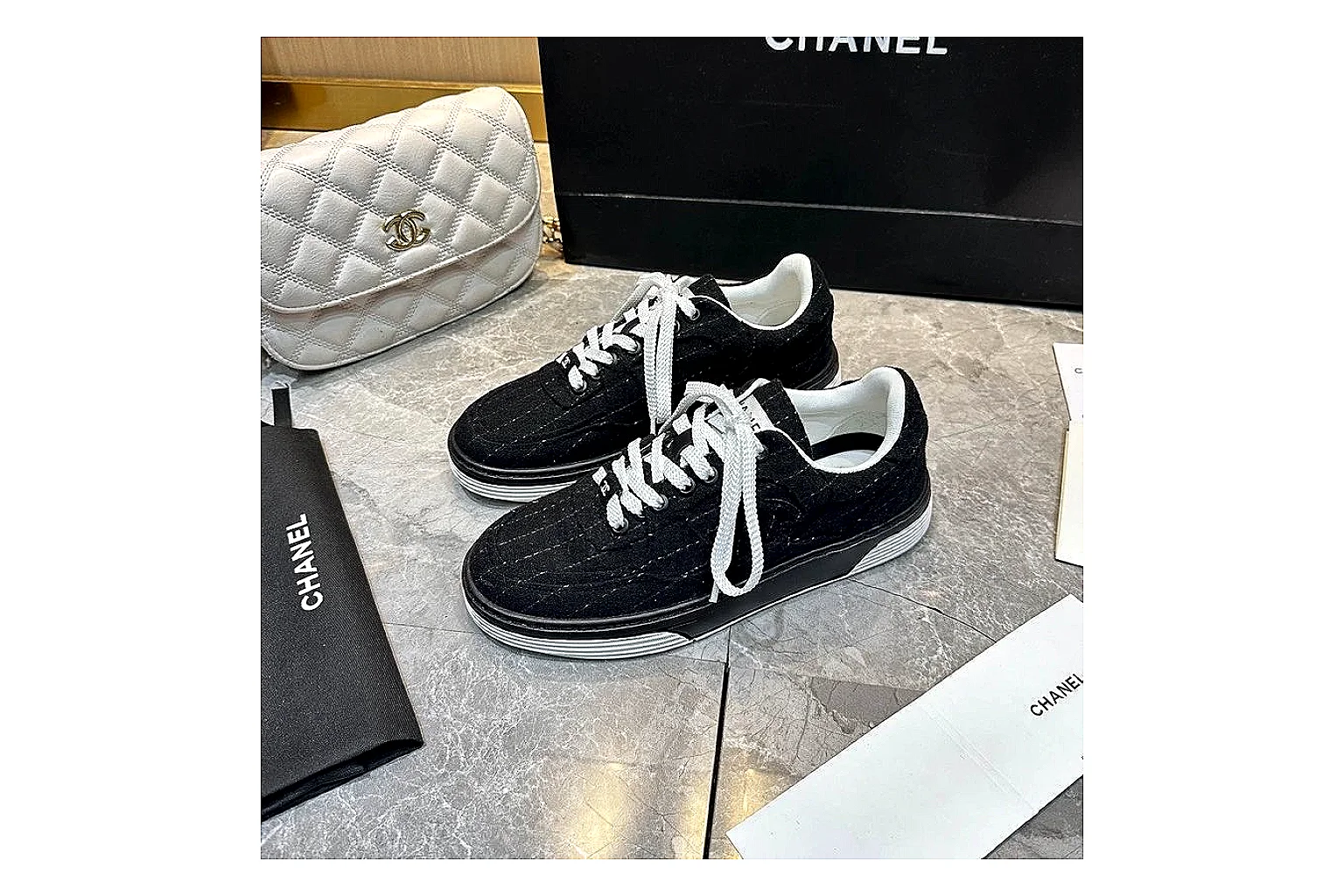 GogoBuy agent brief photos for Chanel Black Gray Runner Sneaker thumbnail 4