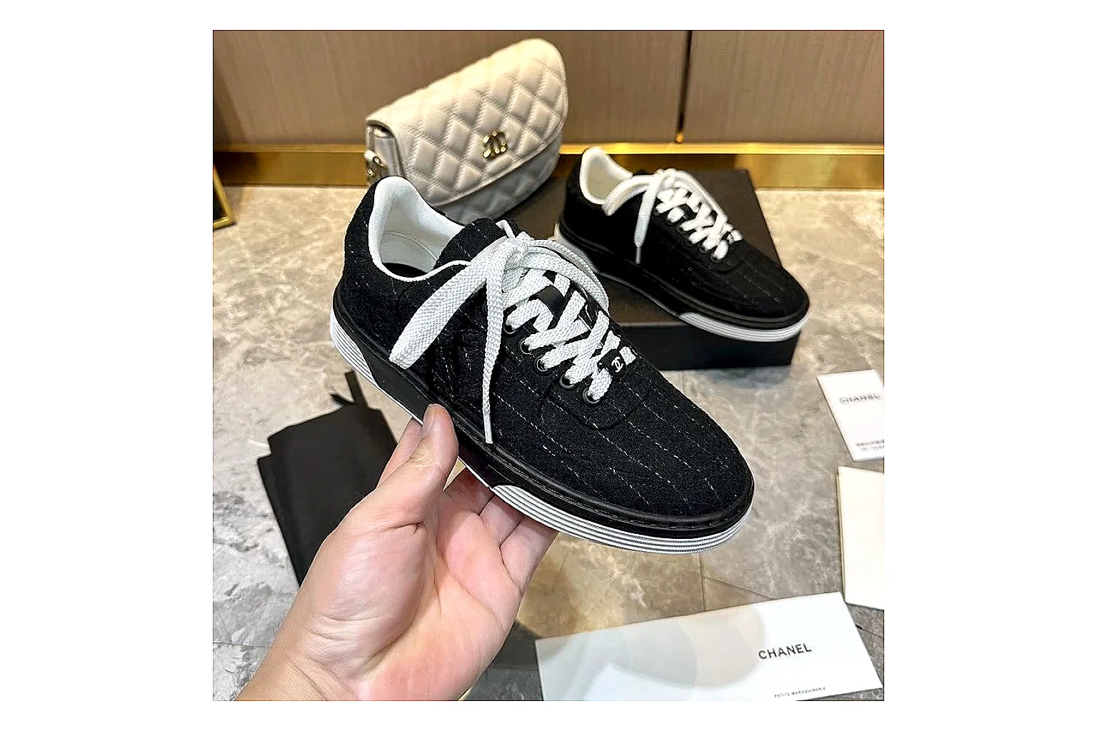 GogoBuy agent brief photos for Chanel Black Gray Runner Sneaker thumbnail 6