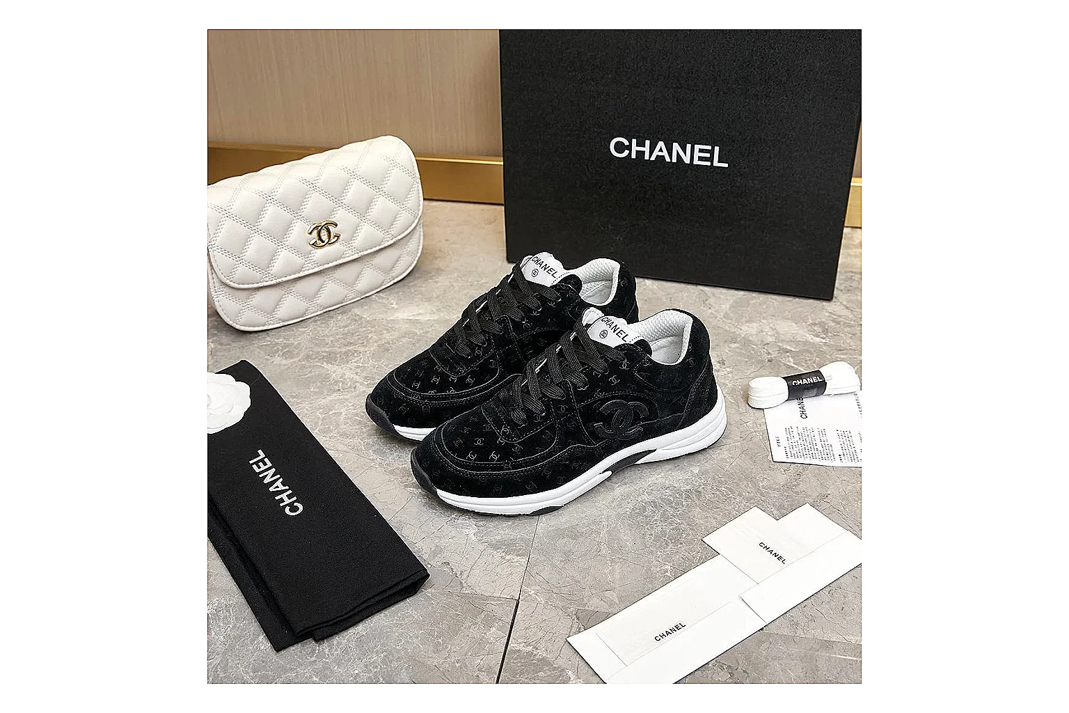 GogoBuy agent brief photos for Chanel Black Runner Sneaker thumbnail 4