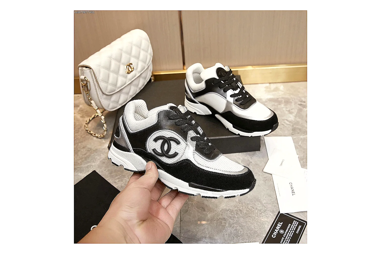 GogoBuy agent brief photos for Chanel Black White Runner Sneaker thumbnail 6