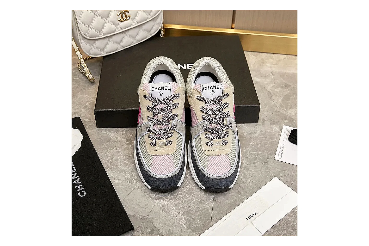 GogoBuy agent brief photos for Chanel Black White Runner Sneaker thumbnail 6