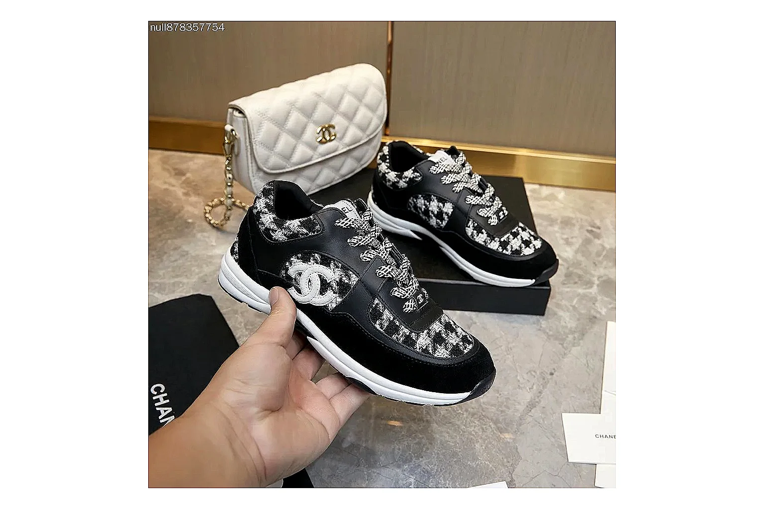 GogoBuy agent brief photos for Chanel Black White Runner Sneaker thumbnail 3
