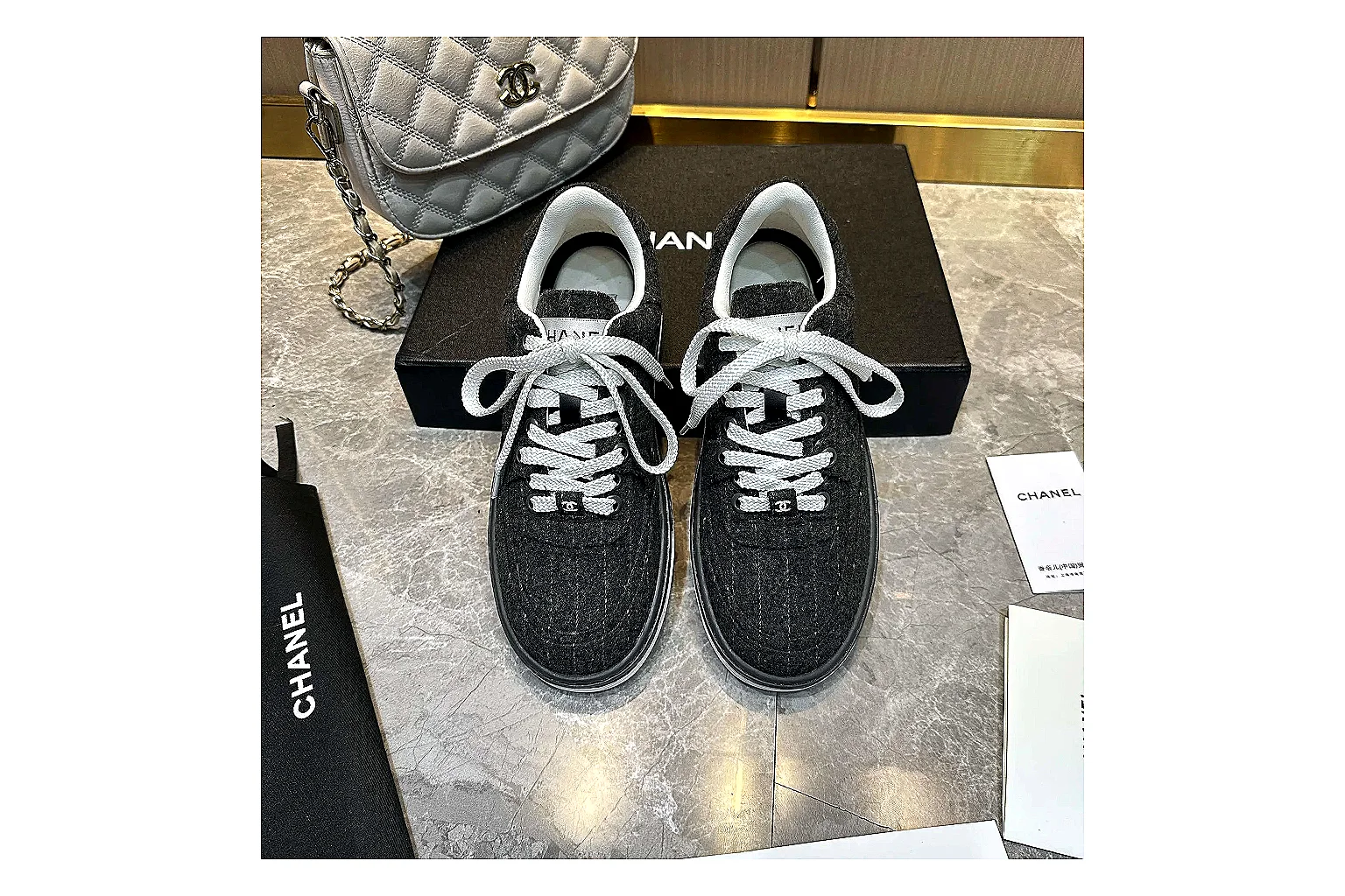GogoBuy agent brief photos for Chanel Black White Runner Sneaker